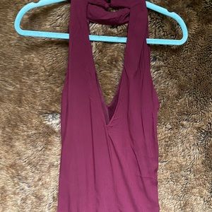 Tobi low cut choker neck dress